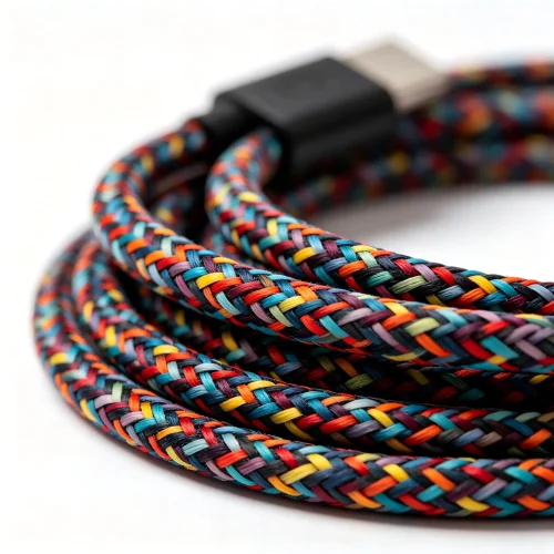 Multicolor Custom Braided Mechanical Keyboard Cable - Coiled Aviation Keyboard Cables - SYY Tech