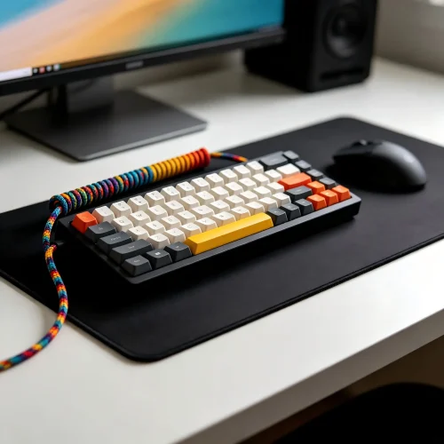 Multicolor Custom Braided Mechanical Keyboard Cable - Coiled Aviation Keyboard Cables - SYY Tech