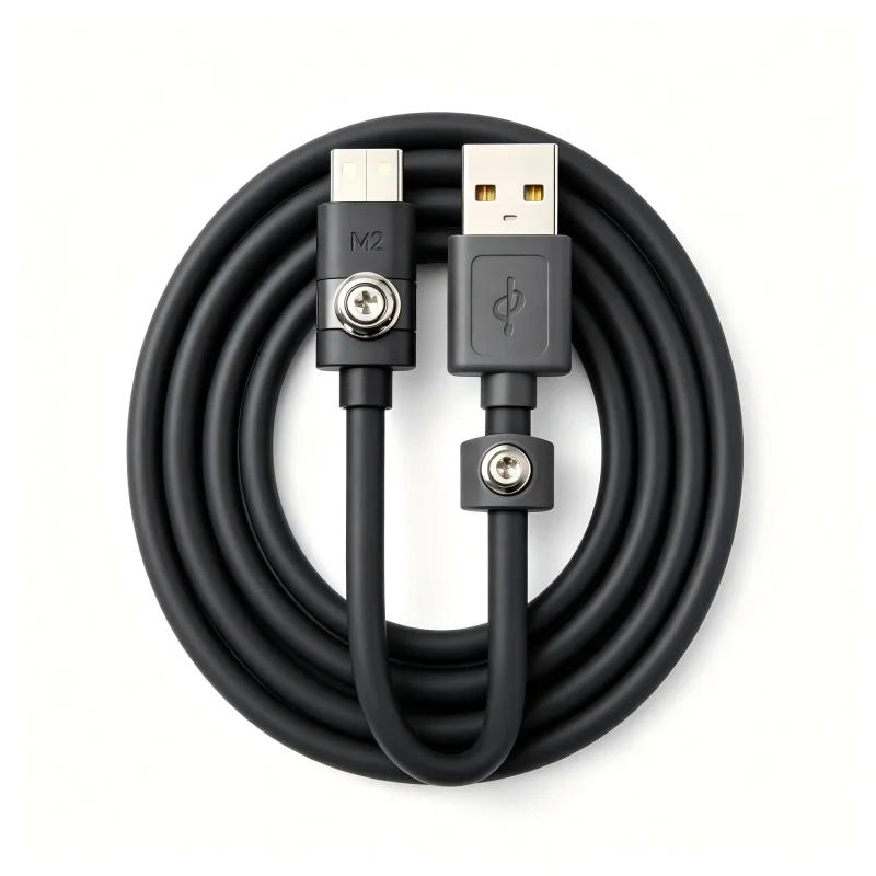 Screw Lock Lockable USB-B Cable - Lockable Screw Fixed Cables - SYY Tech