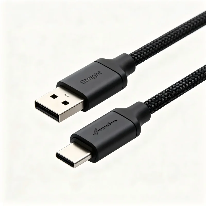 straight braided USB-C keyboard cable - Coiled Aviation Keyboard Cables - SYY Tech