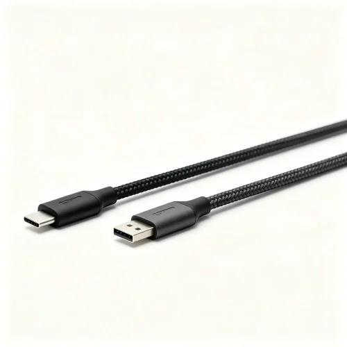 straight braided USB-C keyboard cable - Coiled Aviation Keyboard Cables - SYY Tech